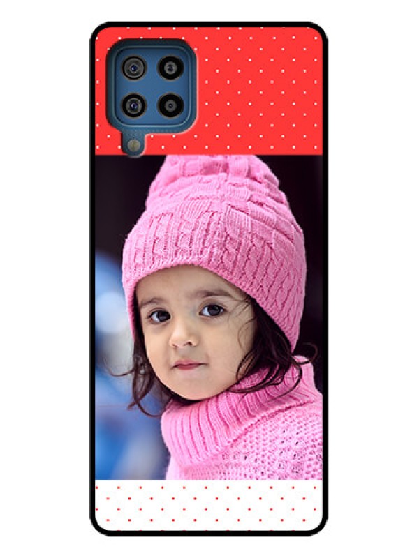 Custom Galaxy M32 4G Custom Metal Phone Case - Red Pattern Design