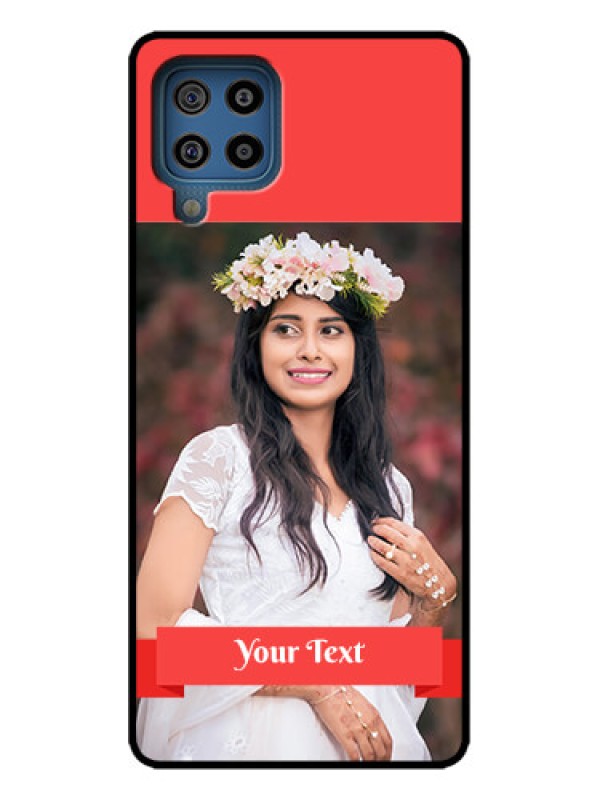 Custom Galaxy M32 4G Custom Metal Phone Case - Simple Red Color Design