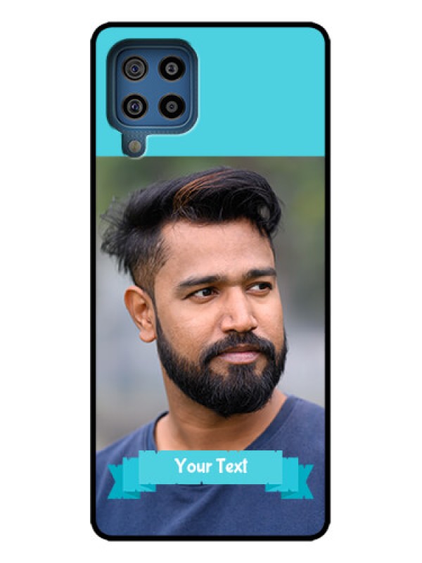 Custom Galaxy M32 4G Custom Metal Phone Case - Blue Color Design
