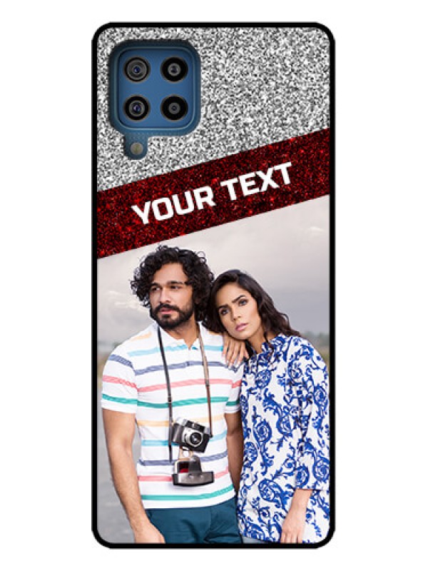 Custom Galaxy M32 4G Custom Metal Phone Case - Image Holder With Glitter Strip Design