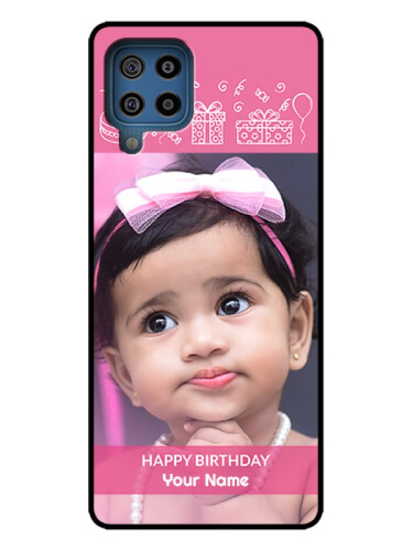 Custom Galaxy M32 4G Custom Metal Phone Case - With Birthday Line Art Design