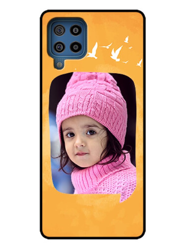 Custom Galaxy M32 4G Custom Metal Phone Case - Water Color Design With Bird Icons