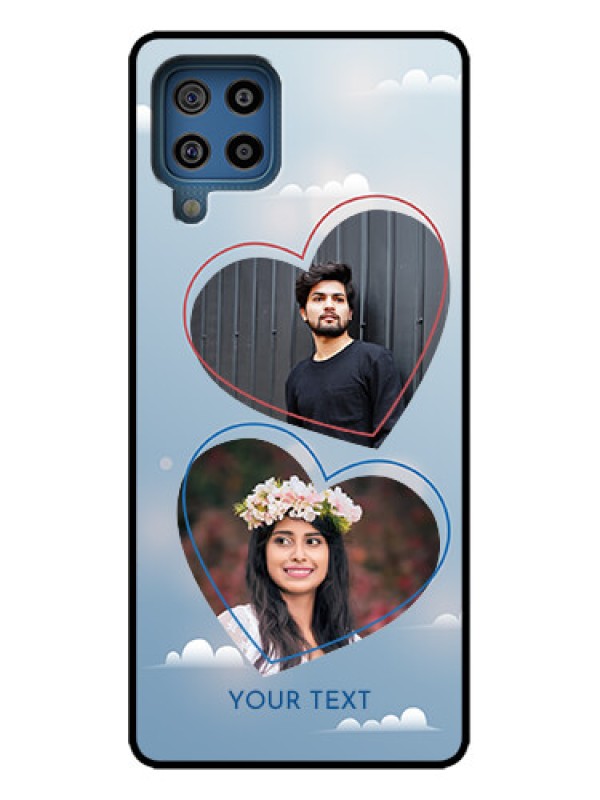 Custom Galaxy M32 4G Custom Metal Phone Case - Blue Color Couple Design