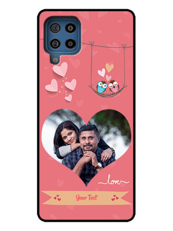Custom Galaxy M32 4G Custom Metal Phone Case - Peach Color Love Design