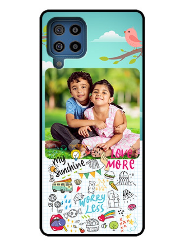 Custom Galaxy M32 4G Custom Metal Phone Case - Doodle Love Design