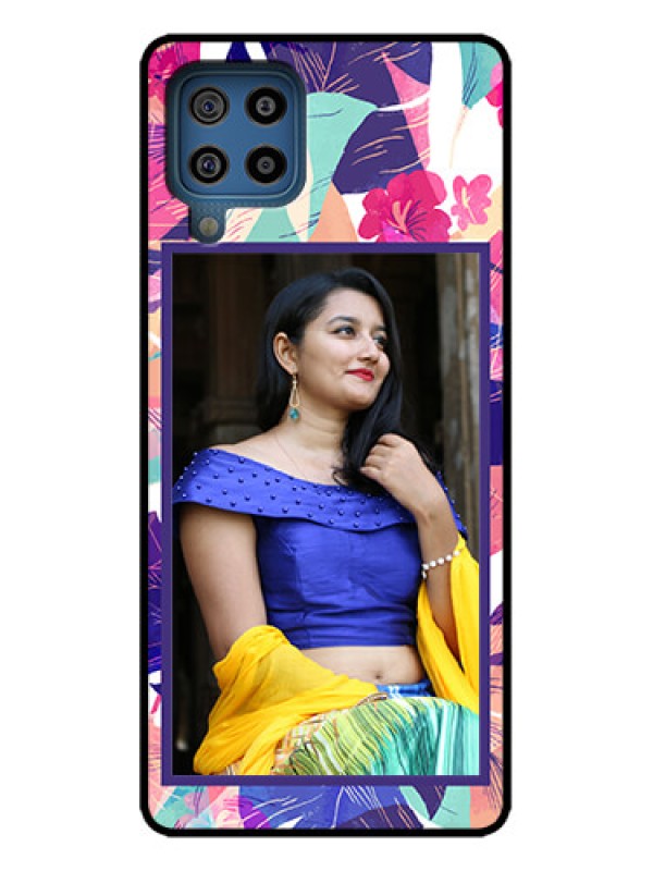 Custom Galaxy M32 4G Custom Metal Phone Case - Abstract Floral Design