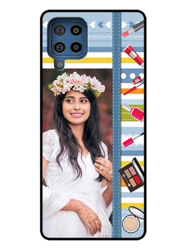 Custom Galaxy M32 4G Custom Metal Phone Case - Makeup Icons Design