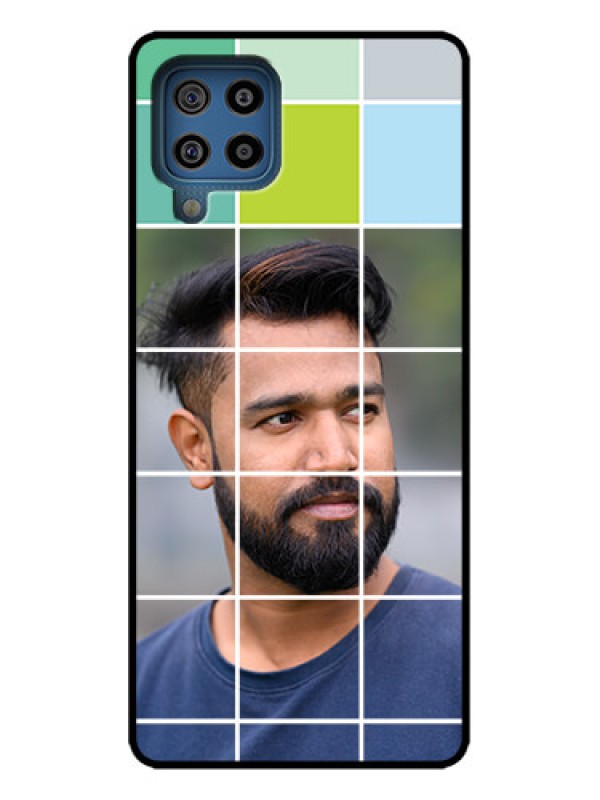 Custom Galaxy M32 4G Custom Metal Phone Case - With White Box Pattern