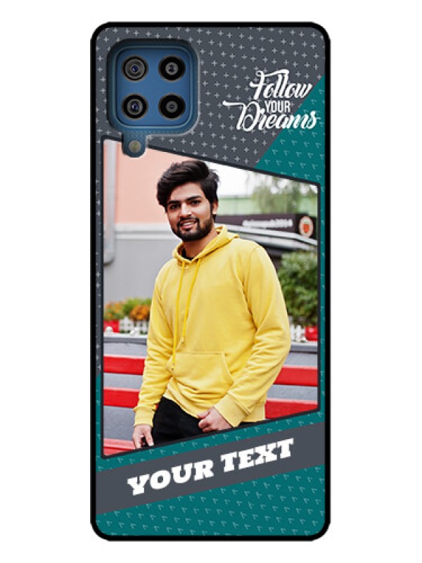 Custom Galaxy M32 4G Custom Metal Phone Case - Background Pattern Design With Quote