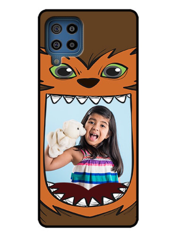 Custom Galaxy M32 4G Custom Metal Phone Case - Owl Monster Back Case Design