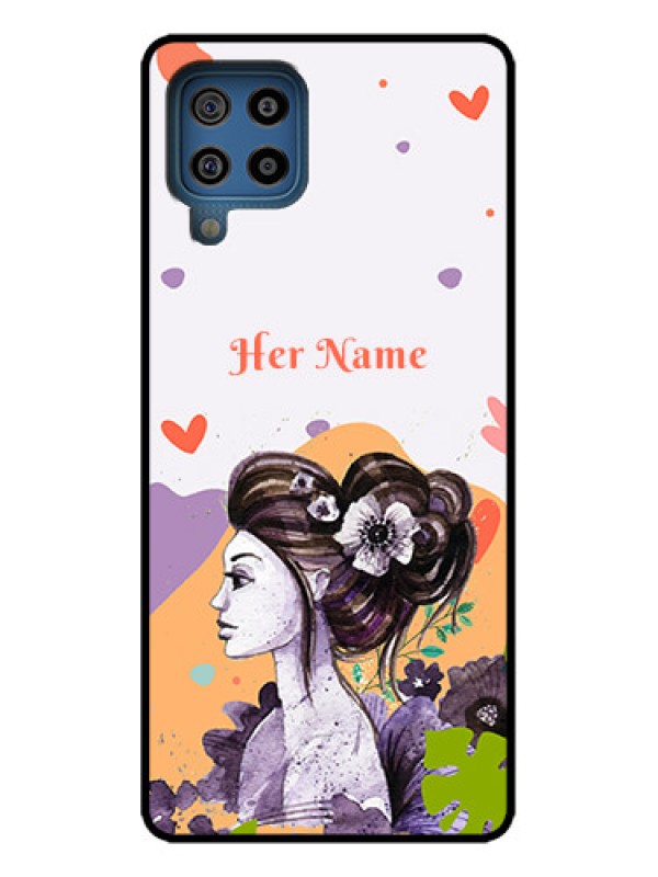 Custom Galaxy M32 4G Custom Metal Phone Case - Woman And Nature Design