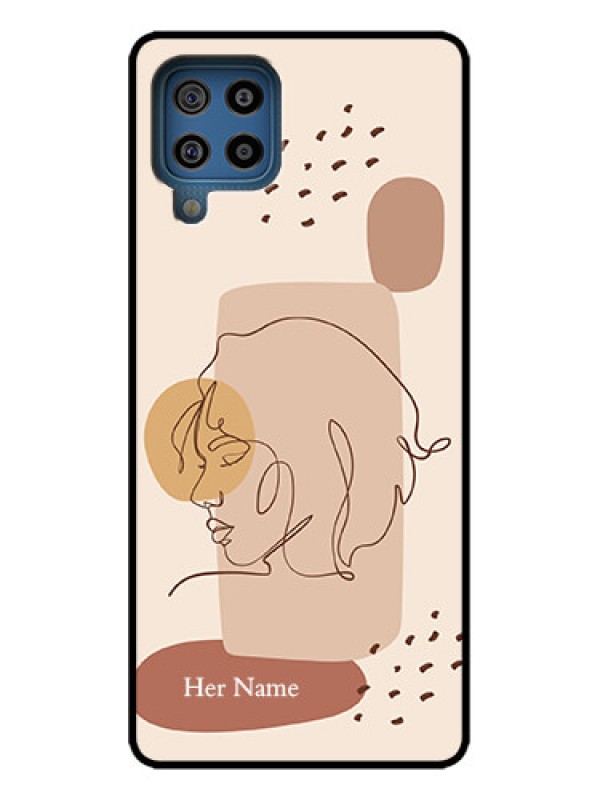 Custom Galaxy M32 4G Custom Metal Phone Case - Calm Woman Line Art Design