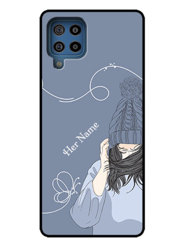 Custom Galaxy M32 4G Custom Metal Phone Case - Girl In Winter Outfit Design