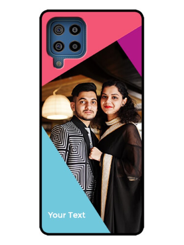 Custom Galaxy M32 4G Custom Metal Phone Case - Stacked Triple Colour Design