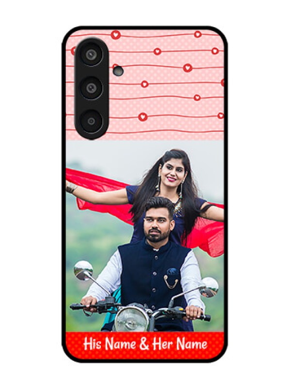 Custom Galaxy M35 5G Custom Metal Phone CaseRed Pattern Case Design