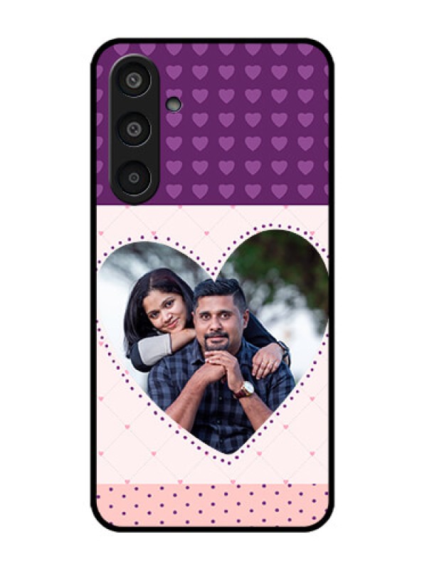 Custom Galaxy M35 5G Custom Metal Phone CaseViolet Love Dots Design