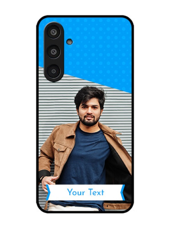Custom Galaxy M35 5G Custom Metal Phone CaseSimple Blue Color Design