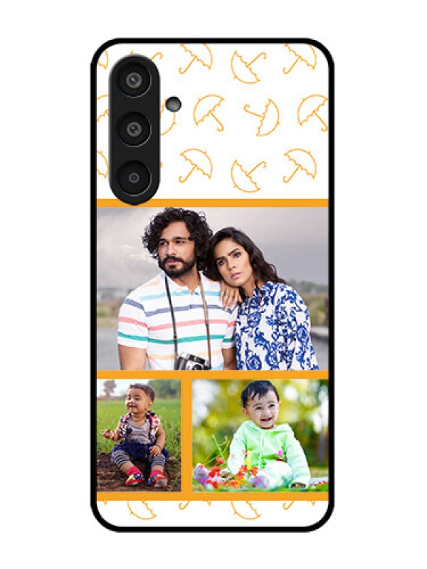 Custom Galaxy M35 5G Custom Metal Phone CaseYellow Pattern Design