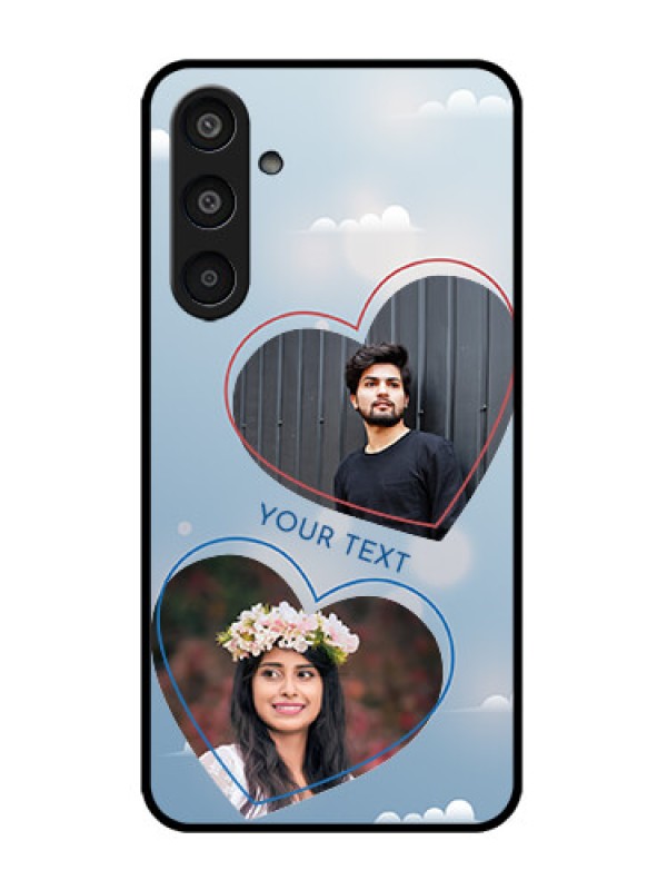 Custom Galaxy M35 5G Custom Metal Phone CaseBlue Color Couple Design