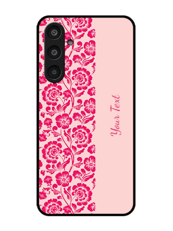 Custom Galaxy M35 5G Custom Metal Phone CaseAttractive Floral Pattern Design