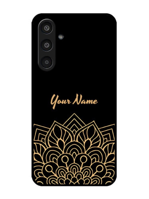 Custom Galaxy M35 5G Custom Metal Phone CaseGolden Mandala Design