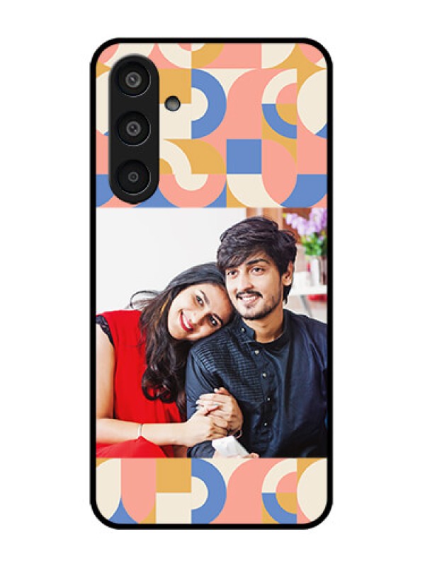 Custom Galaxy M35 5G Custom Metal Phone CaseSemi - Circle Maze Pattern Design