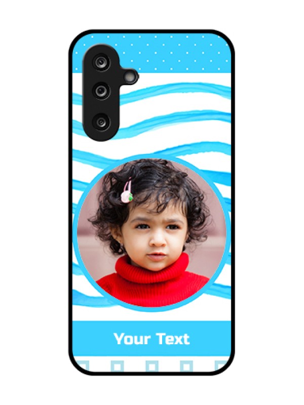 Custom Samsung Galaxy M36 5G Custom Metal Phone Case - Simple Blue Case Design