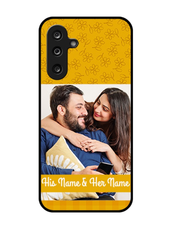 Custom Samsung Galaxy M36 5G Custom Metal Phone Case - Yellow Floral Design