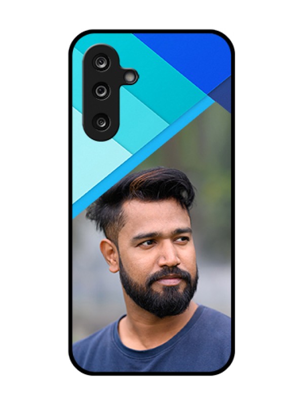 Custom Samsung Galaxy M36 5G Custom Metal Phone Case - Blue Pattern Design
