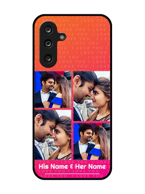 Custom Samsung Galaxy M36 5G Custom Metal Phone Case - I Love You Pink Design