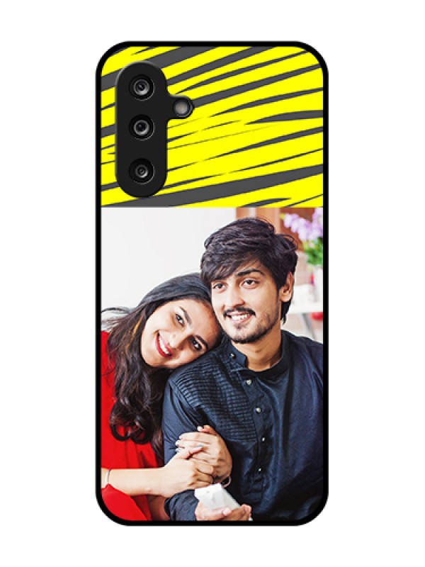 Custom Samsung Galaxy M36 5G Custom Metal Phone Case - Yellow Abstract Design