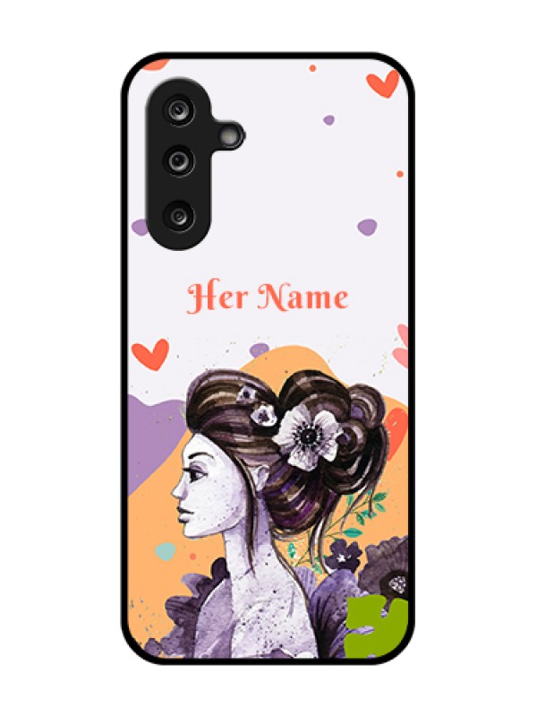 Custom Samsung Galaxy M36 5G Custom Metal Phone Case - Woman And Nature Design