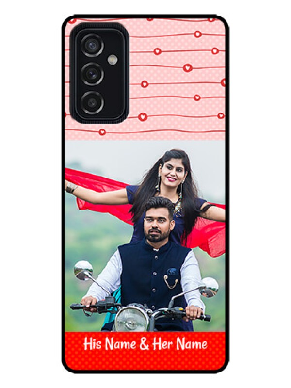 Custom Galaxy M52 5G Custom Metal Phone Case - Red Pattern Case Design