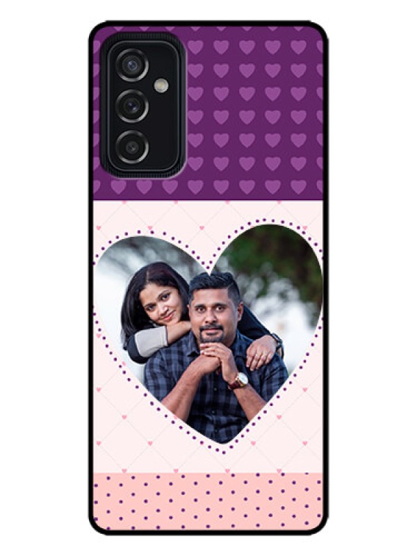 Custom Galaxy M52 5G Custom Metal Phone Case - Violet Love Dots Design
