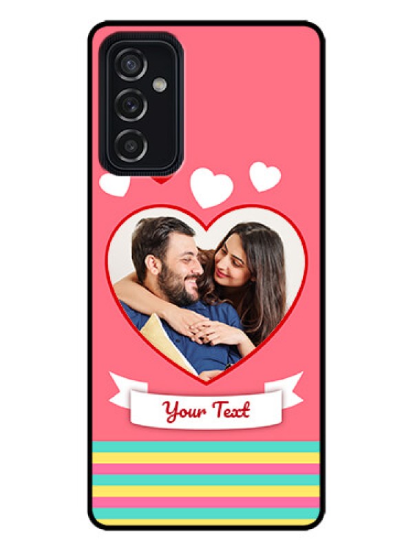 Custom Galaxy M52 5G Custom Metal Phone Case - Love Shapes Doodle Design