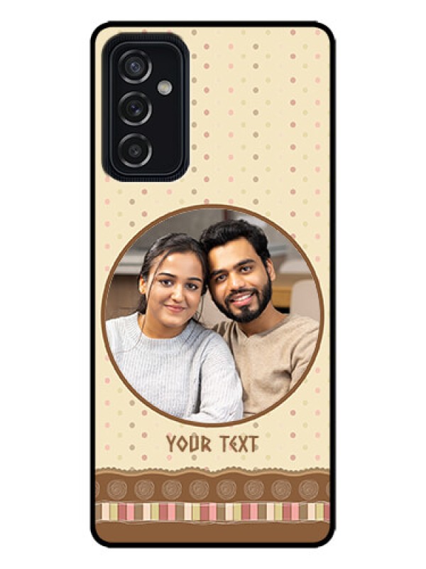 Custom Galaxy M52 5G Custom Metal Phone Case - Brown Dotted Mobile Case Design