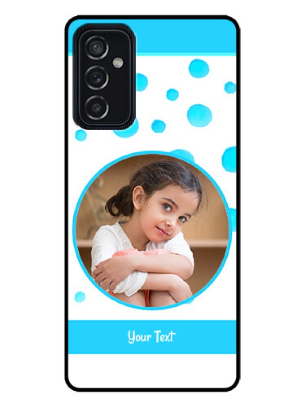 Custom Galaxy M52 5G Custom Metal Phone Case - Blue Bubbles Pattern Design