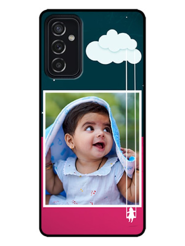 Custom Galaxy M52 5G Custom Metal Phone Case - Cute Girl With Cloud Design