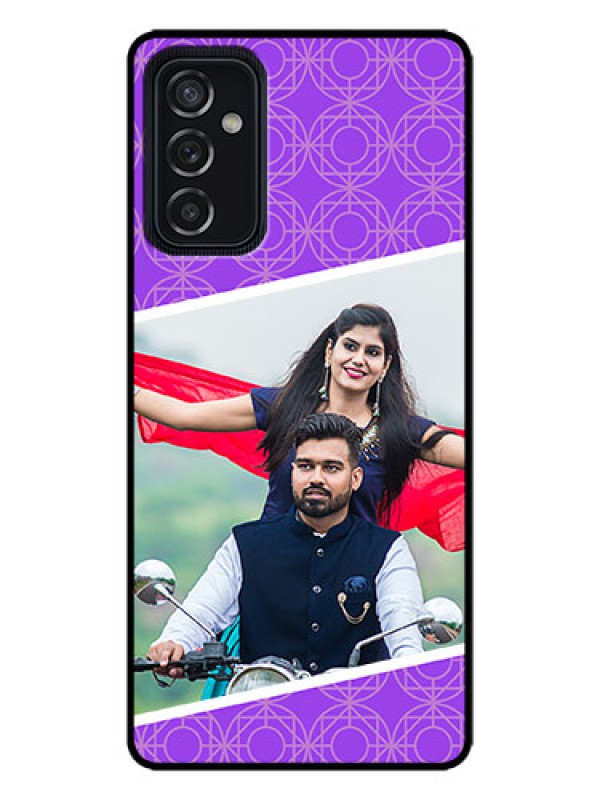 Custom Galaxy M52 5G Custom Metal Phone Case - Violet Color Pattern Design