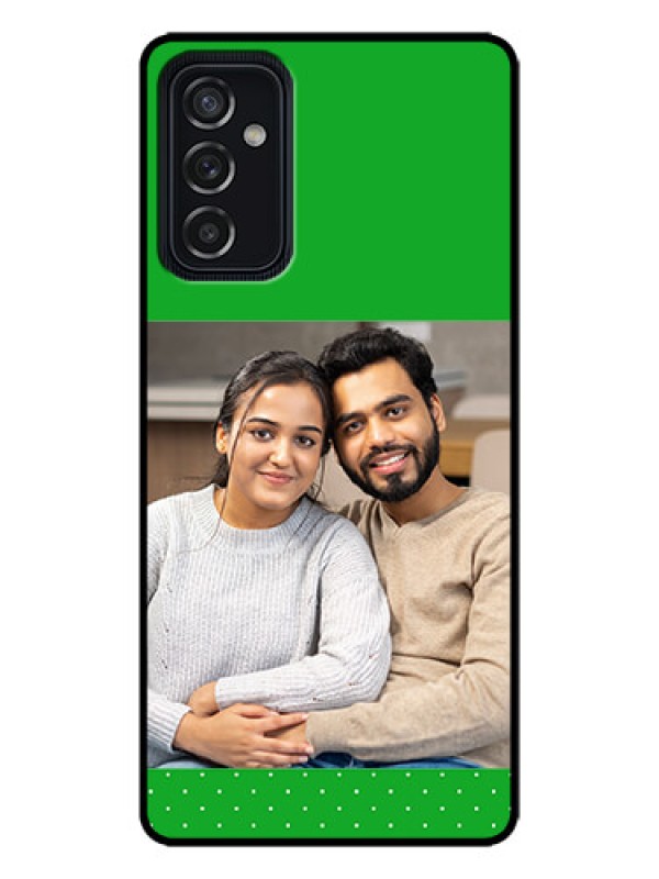 Custom Galaxy M52 5G Custom Metal Phone Case - Green Pattern Design