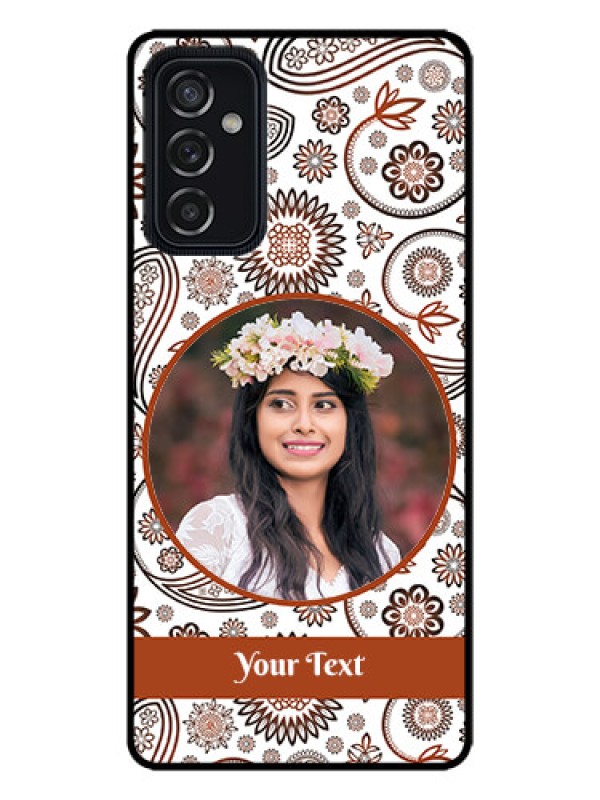 Custom Galaxy M52 5G Custom Metal Phone Case - Abstract Flower Design