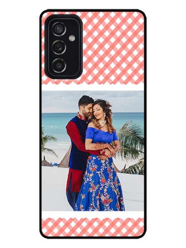 Custom Galaxy M52 5G Custom Metal Phone Case - Pink Pattern Design