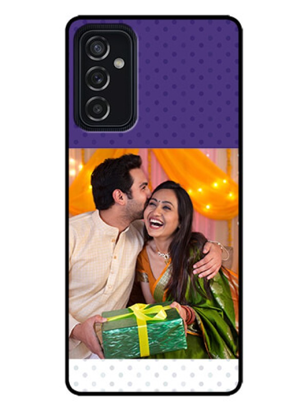 Custom Galaxy M52 5G Custom Metal Phone Case - Violet Colored Pattern Design