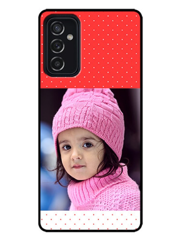 Custom Galaxy M52 5G Custom Metal Phone Case - Red Pattern Design