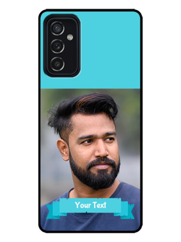 Custom Galaxy M52 5G Custom Metal Phone Case - Blue Color Design