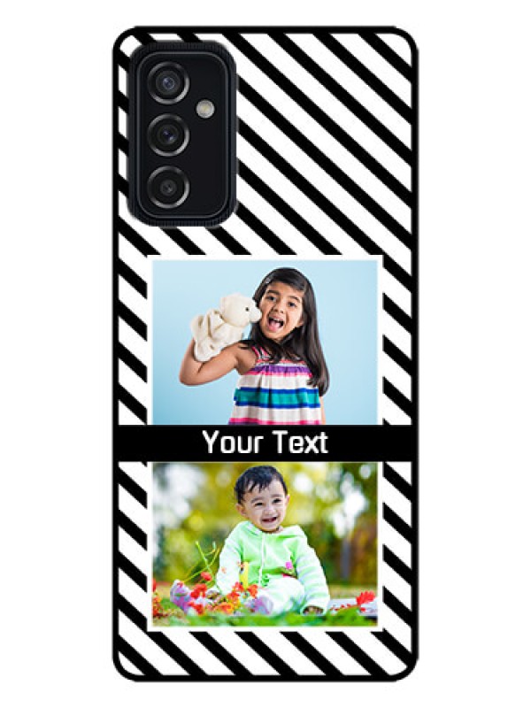 Custom Galaxy M52 5G Custom Metal Phone Case - Black And White Stripes Design
