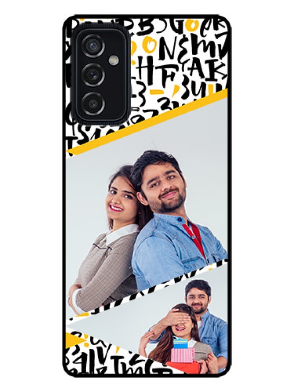 Custom Galaxy M52 5G Custom Metal Phone Case - Letters Pattern Design