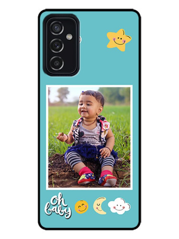 Custom Galaxy M52 5G Custom Metal Phone Case - Smiley Kids Stars Design