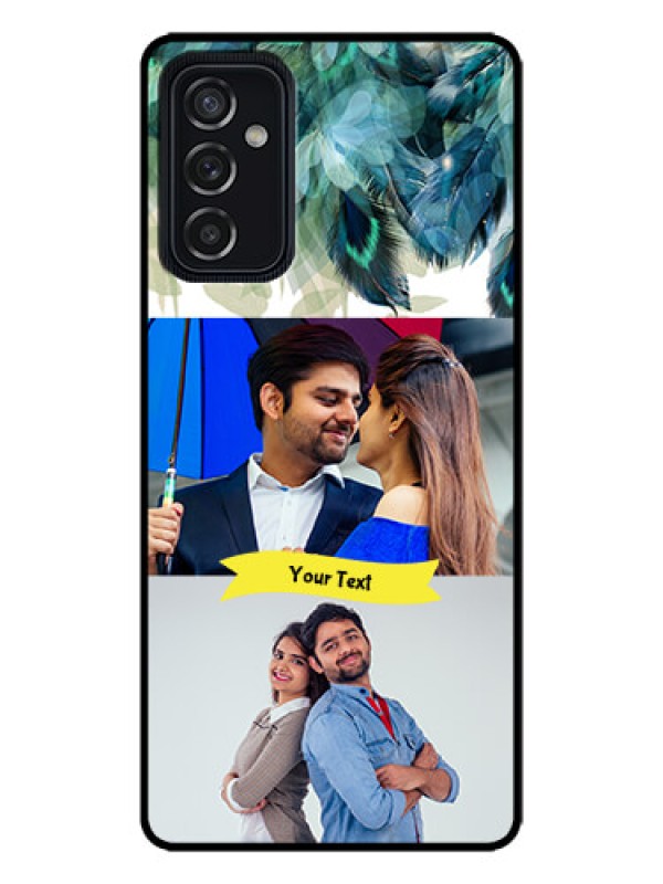 Custom Galaxy M52 5G Custom Metal Phone Case - Image With Boho Peacock Feather Design