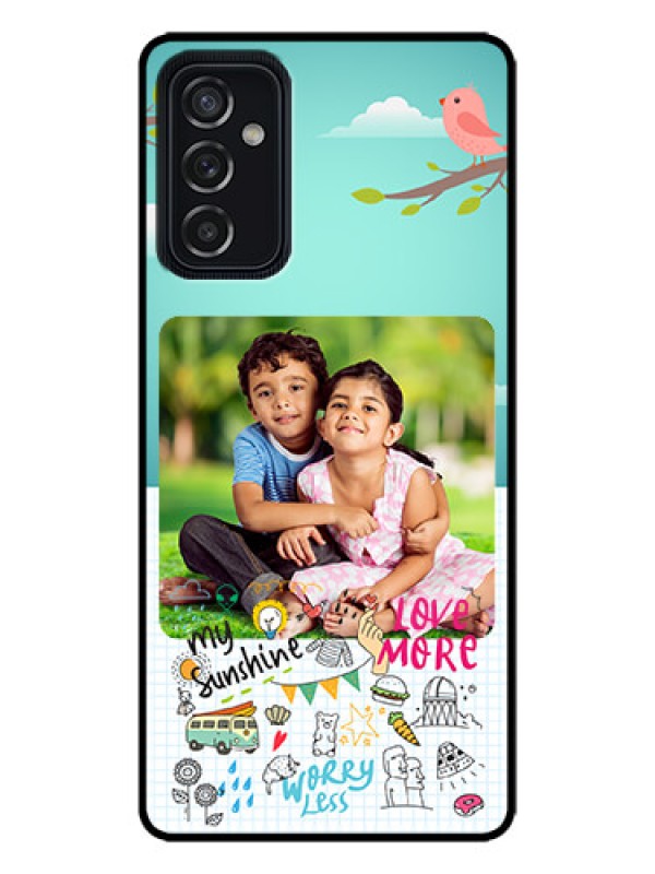 Custom Galaxy M52 5G Custom Metal Phone Case - Doodle Love Design